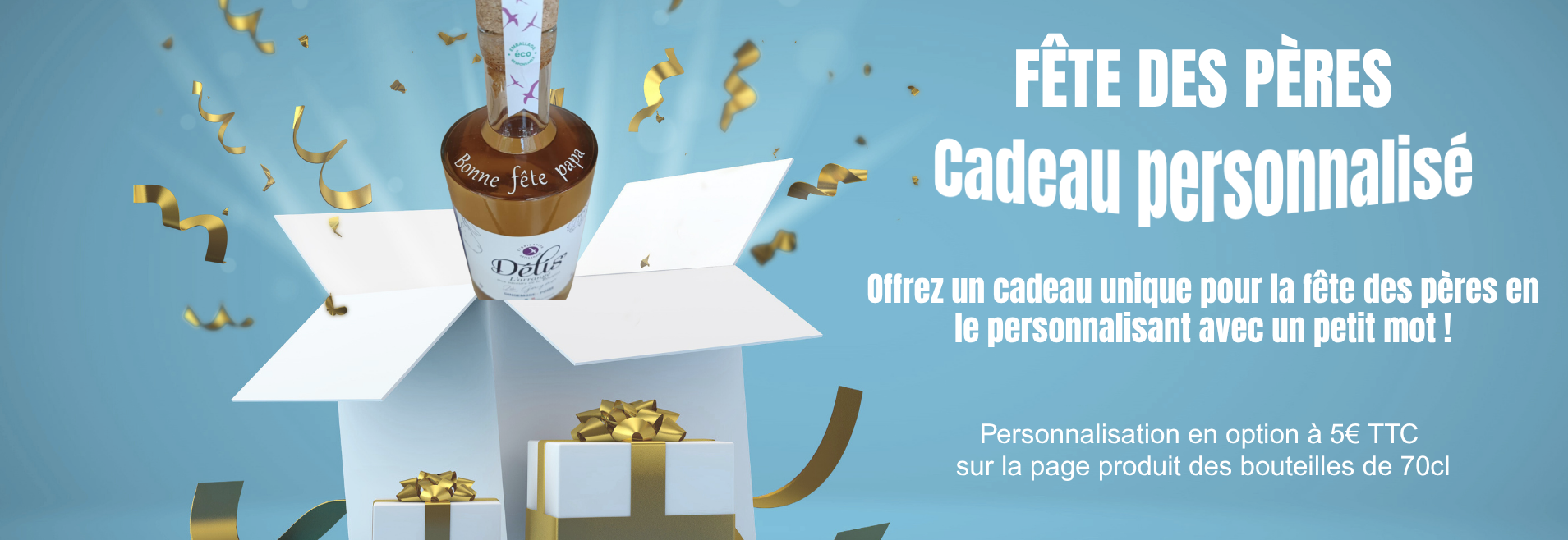 Bouteille personnalisée pour la fête des pères